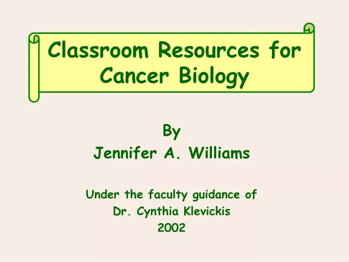 classroom resources for cancer biology