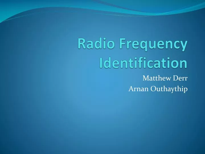 radio frequency identification