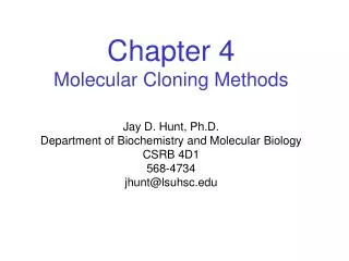Chapter 4 Molecular Cloning Methods