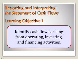 Reporting and Interpreting the Statement of Cash Flows Learning Objective 1