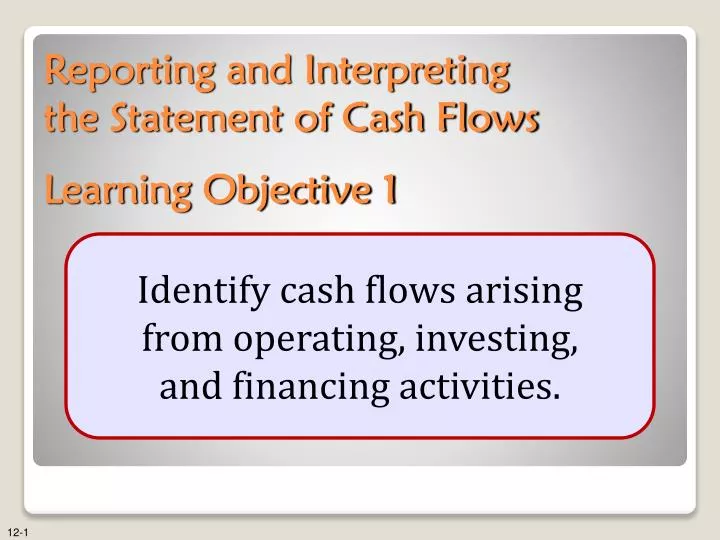 reporting and interpreting the statement of cash flows learning objective 1