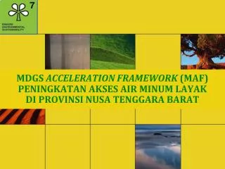 mdgs acceleration framework maf peningkatan akses air minum layak di provinsi nusa tenggara barat