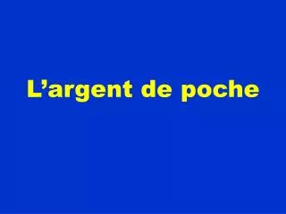 l argent de poche