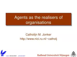 Agents as the realisers of organisations