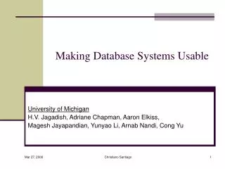 Making Database Systems Usable