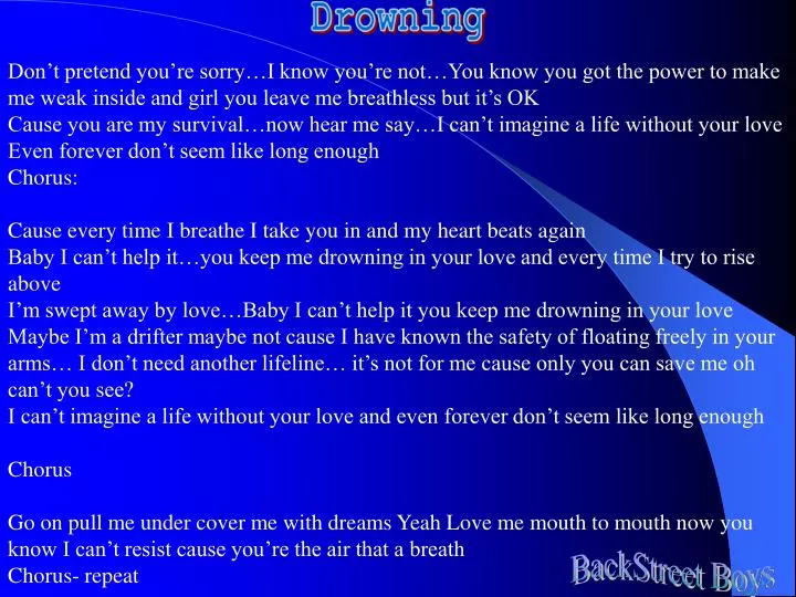 Backstreet Boys – Drowning Lyrics