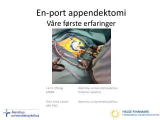en port appendektomi v re f rste erfaringer