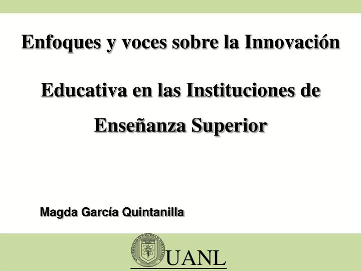 enfoques y voces sobre la innovaci n educativa en las instituciones de ense anza superior