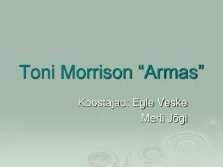 toni morrison armas