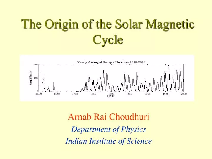 the origin of the solar magnetic cycle