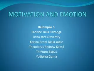 motivation and emotion