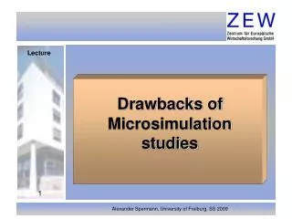 Drawbacks of Microsimulation studies