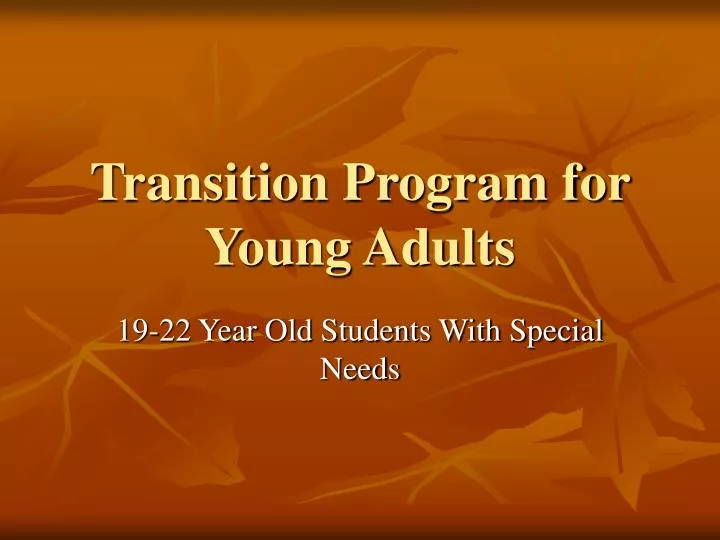 transition program for young adults