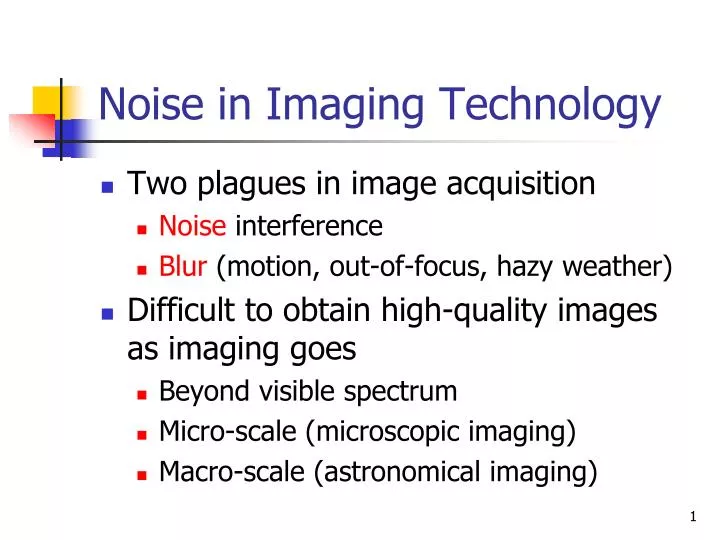 noise in imaging technology