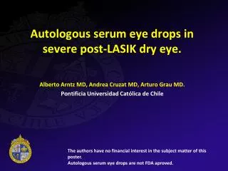 Autologous serum eye drops in severe post-LASIK dry eye.