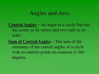 Angles and Arcs