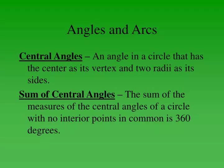 angles and arcs