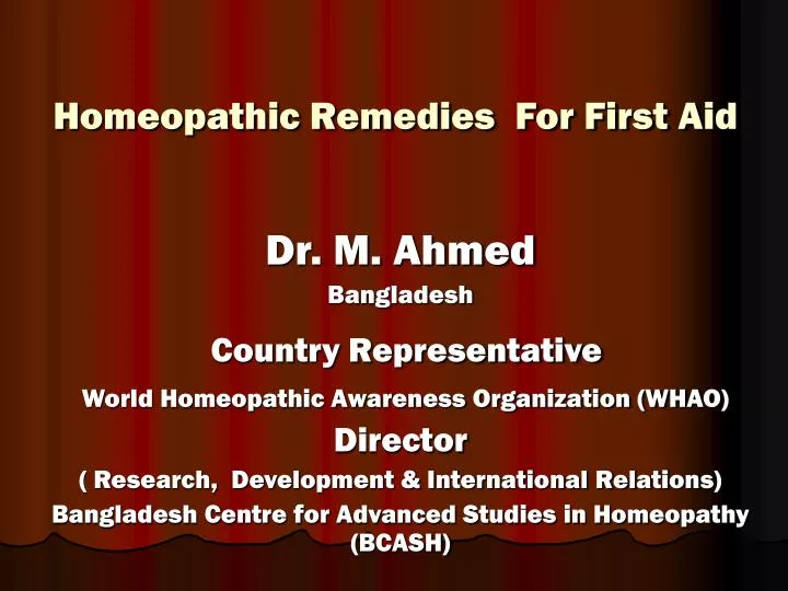 homeopathic remedies for first aid