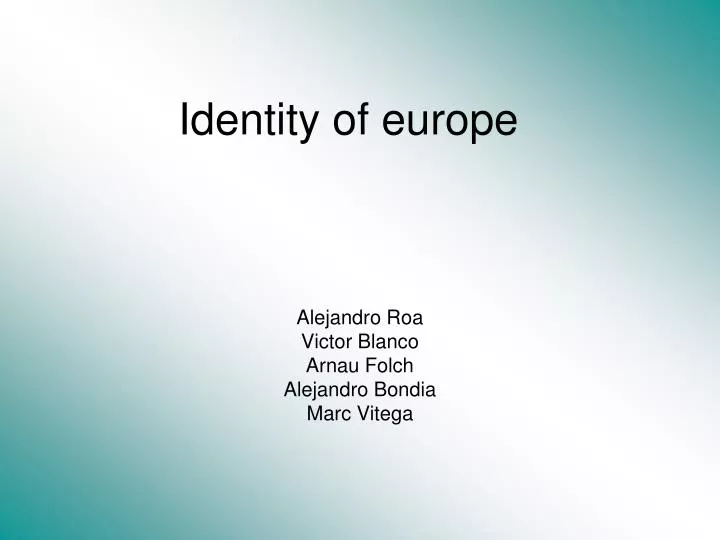 identity of europe