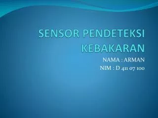 sensor pendeteksi kebakaran