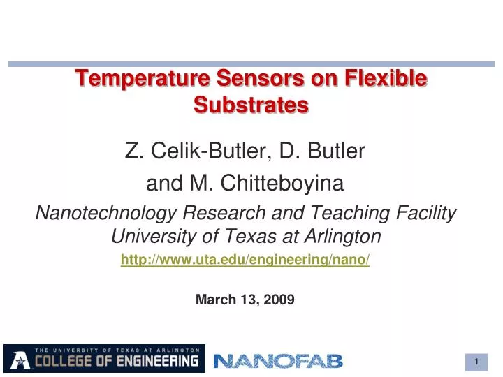 temperature sensors on flexible substrates