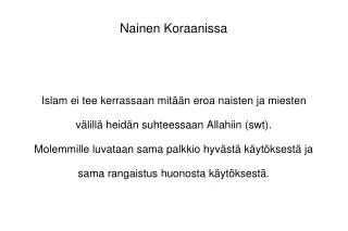 nainen koraanissa