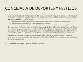 concejal a de deportes y festejos