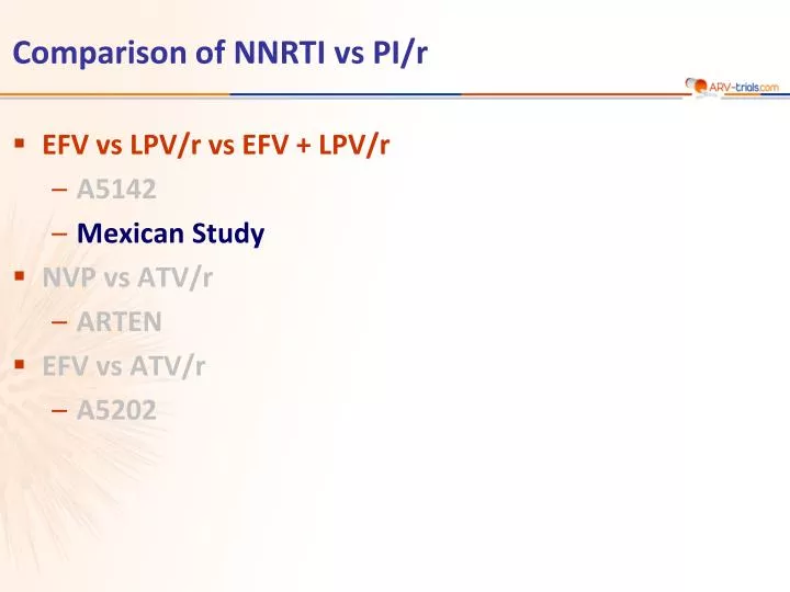 comparison of nnrti vs pi r