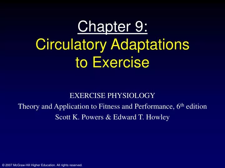 chapter 9 circulatory adaptations to exercise