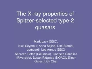 The X-ray properties of Spitzer-selected type-2 quasars