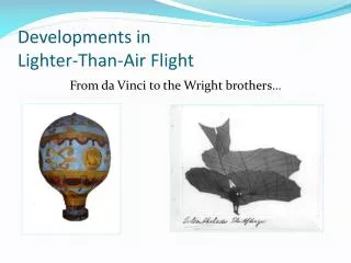 Developments in Lighter-Than-Air Flight