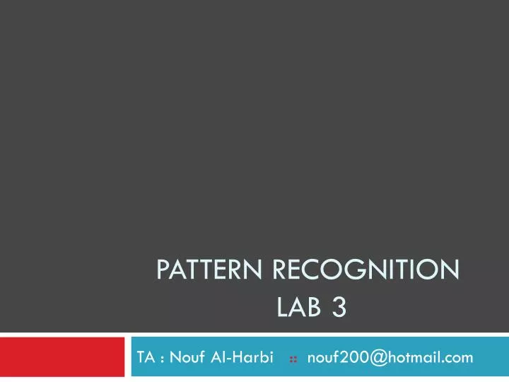 pattern recognition lab 3