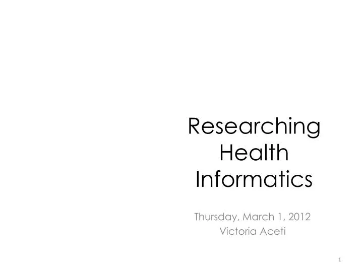 researching health informatics