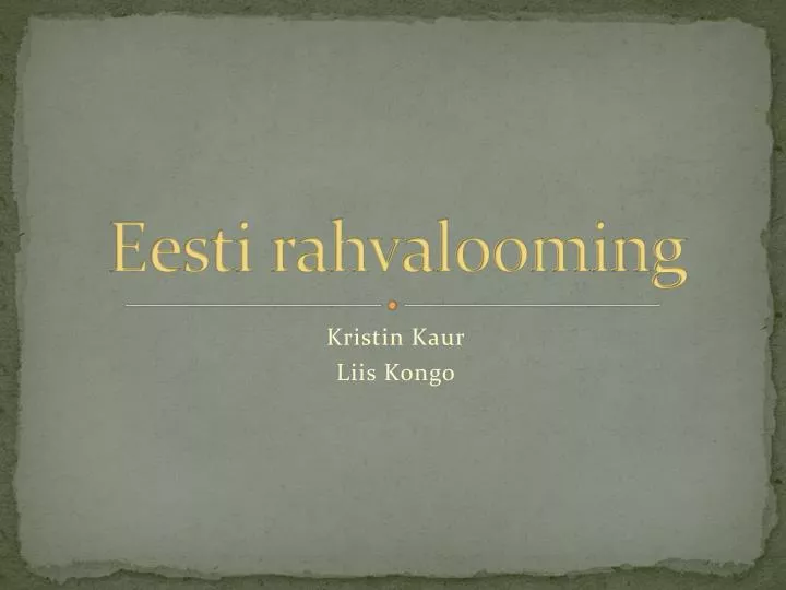 eesti rahvalooming