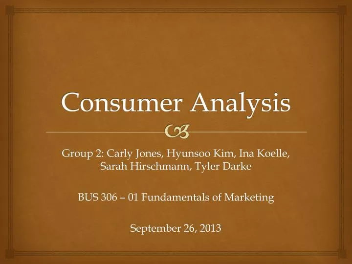 consumer analysis