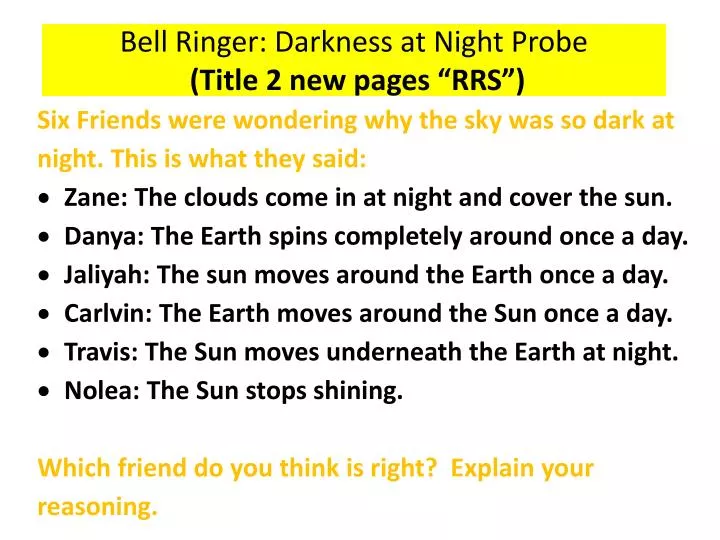 bell ringer darkness at night probe title 2 new pages rrs