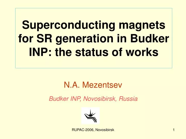 superconducting magnets for sr generation in budker inp the status of works