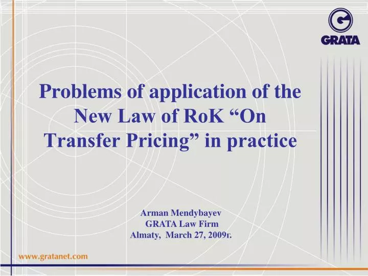 problems of application of the new law of rok on transfer pricing in practice