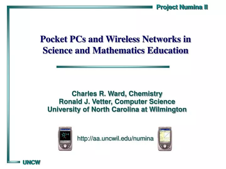pocket pcs and wireless networks in science and mathematics education