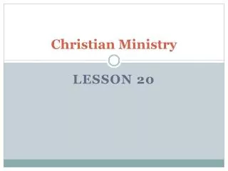 Christian Ministry