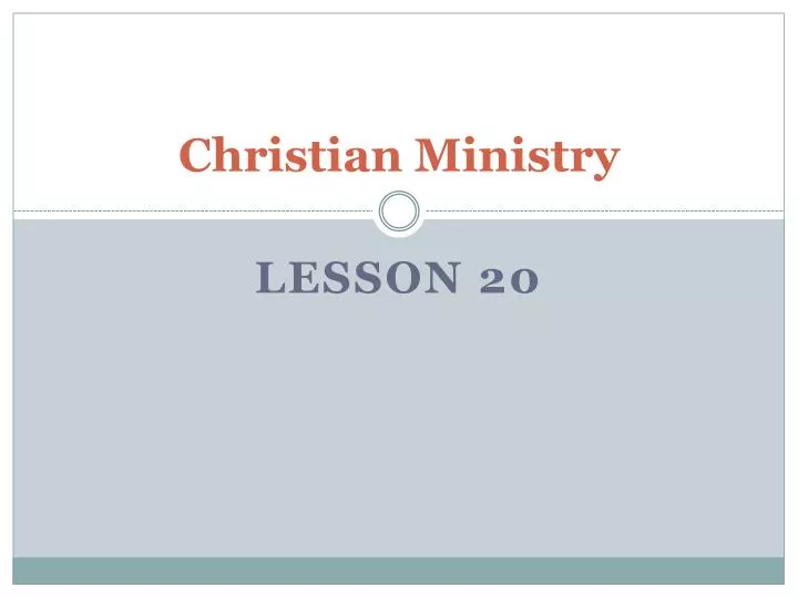 christian ministry