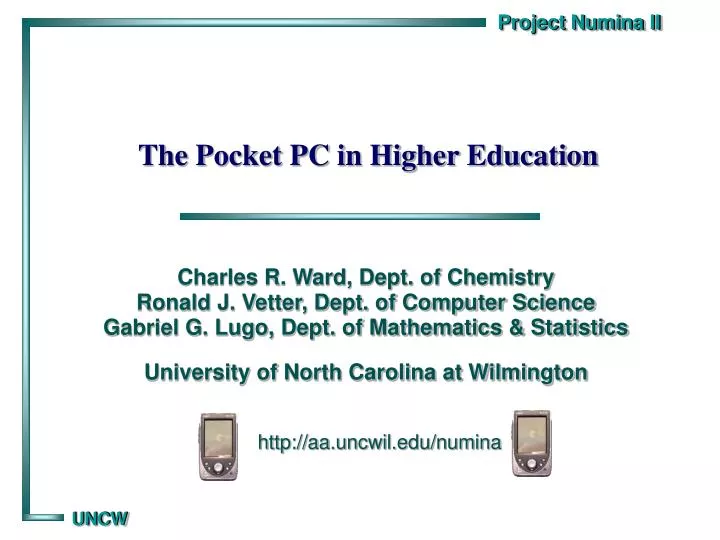 the pocket pc in higher education
