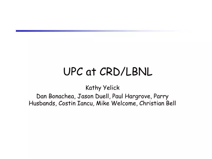 upc at crd lbnl