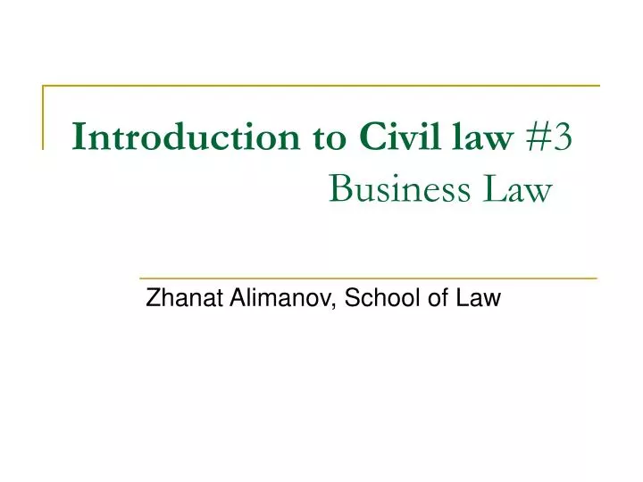 introduction to civil law 3 business law