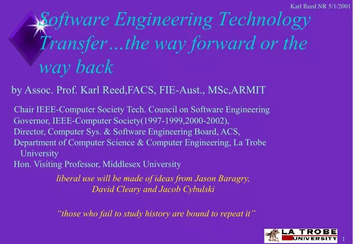 software engineering technology transfer the way forward or the way back