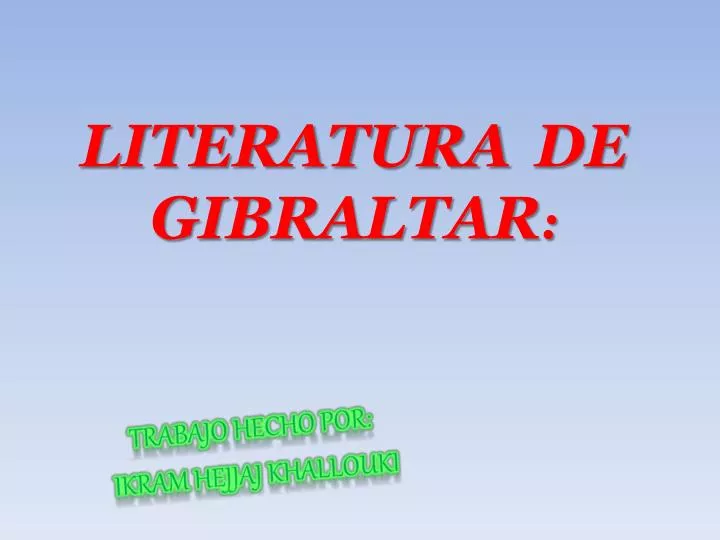 literatura de gibraltar