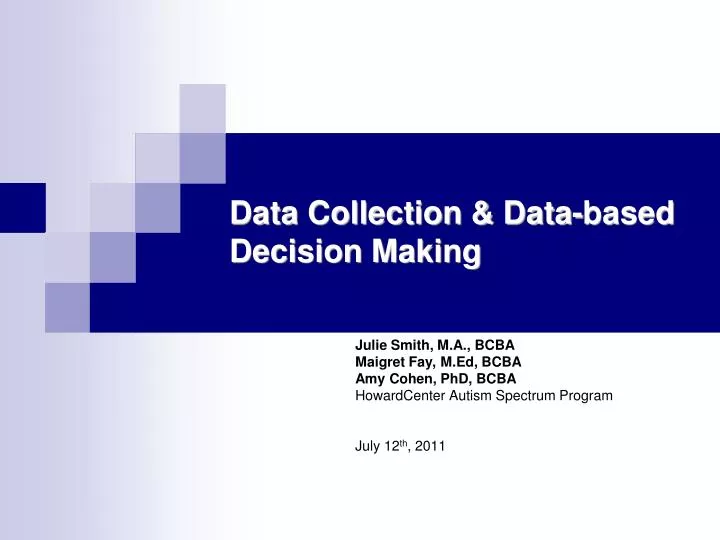 data collection data based decision making