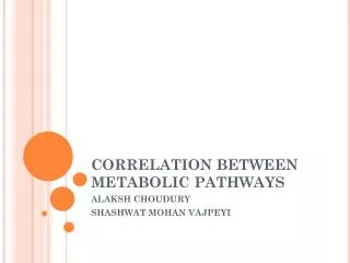 correlation between metabolic pathways