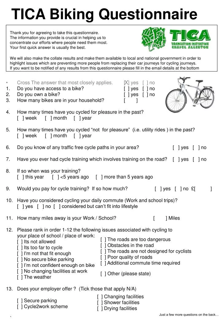 tica biking questionnaire