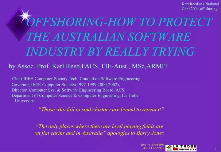 offshoring how to protect the australian software industry by really trying